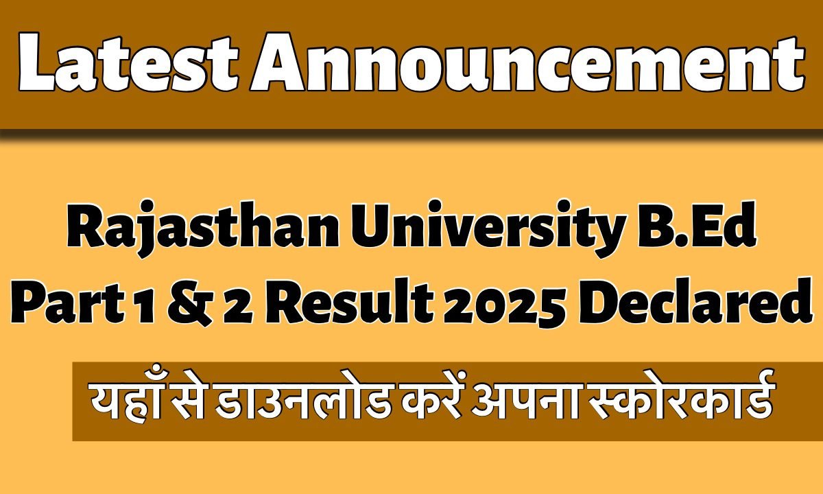 Rajasthan University Result 2025