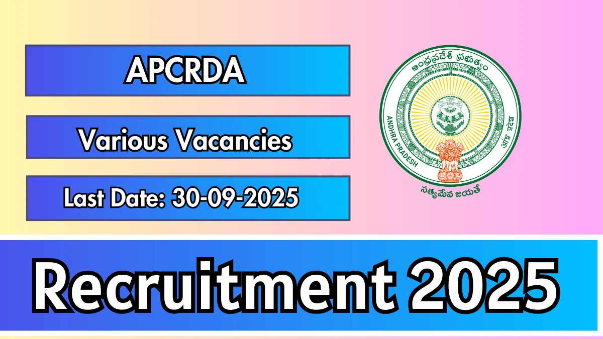 APCRDA Recruitment 2025