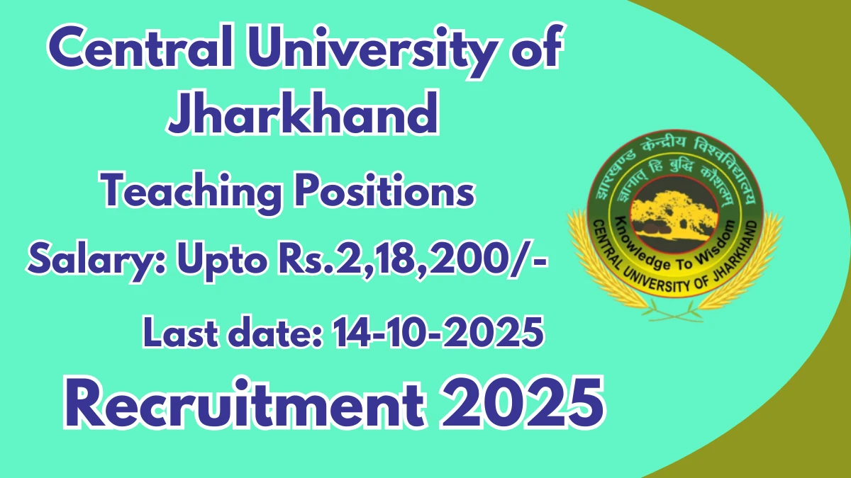 Central University of Jharkhand Recruitment 2025