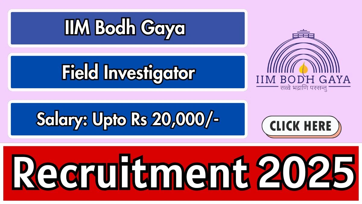 IIM Bodh Gaya Recruitment 2025