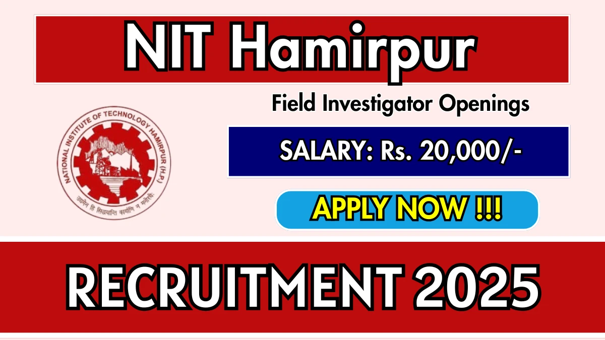 NIT Hamirpur Recruitment 2025