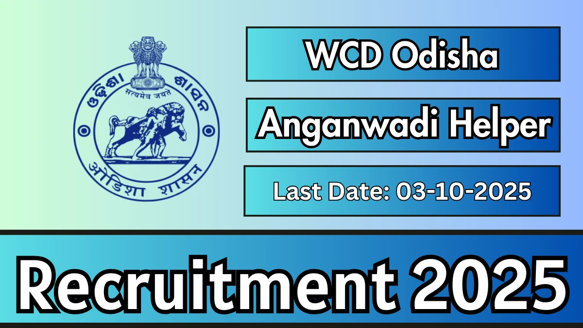 WCD Odisha Recruitment 2025