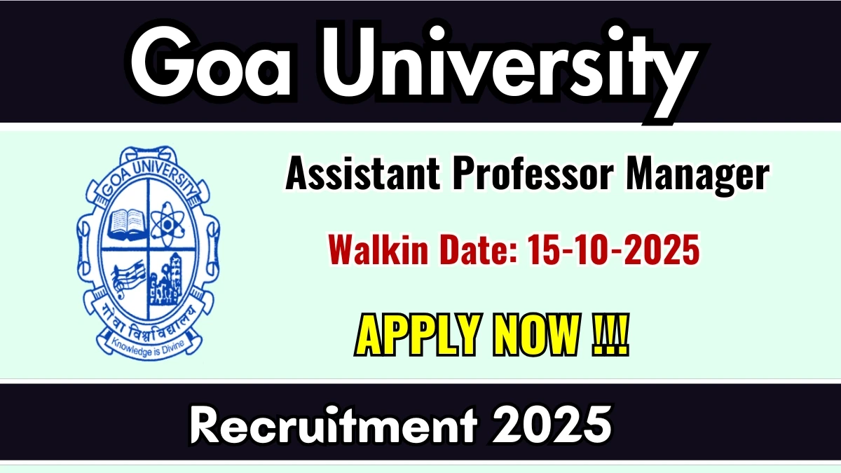 Goa University Recruitment 2025
