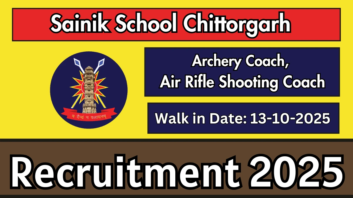 Sainik School Chittorgarh Recruitment 2025