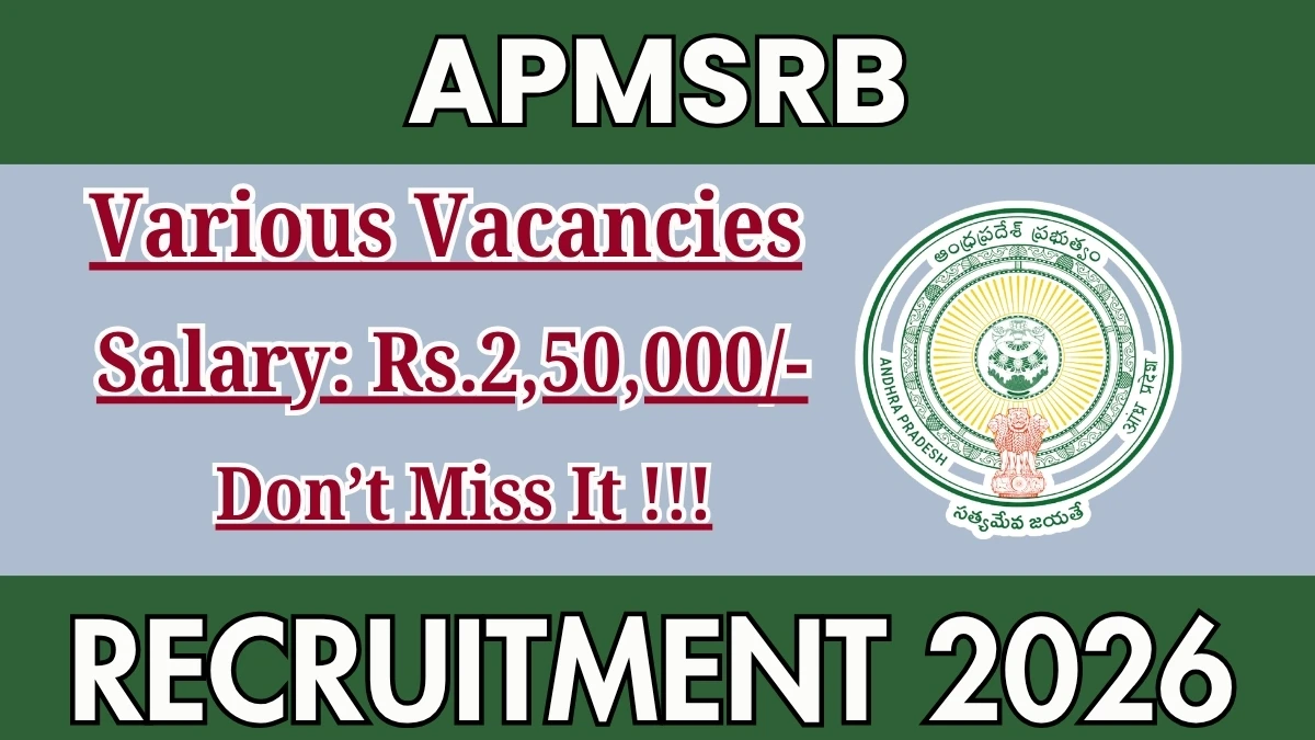 APMSRB Recruitment 2026