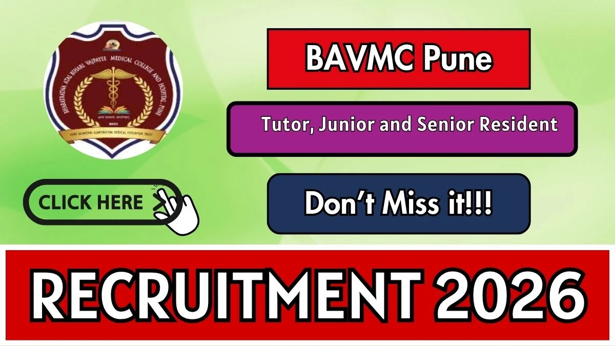 BAVMC Pune Recruitment 2026