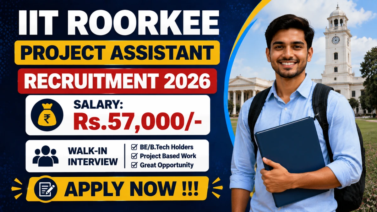 IIT Roorkee Project Assistant Recruitment 2026