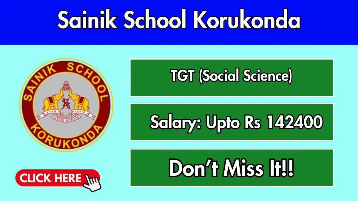 Sainik School Korukonda TGT Recruitment 2026