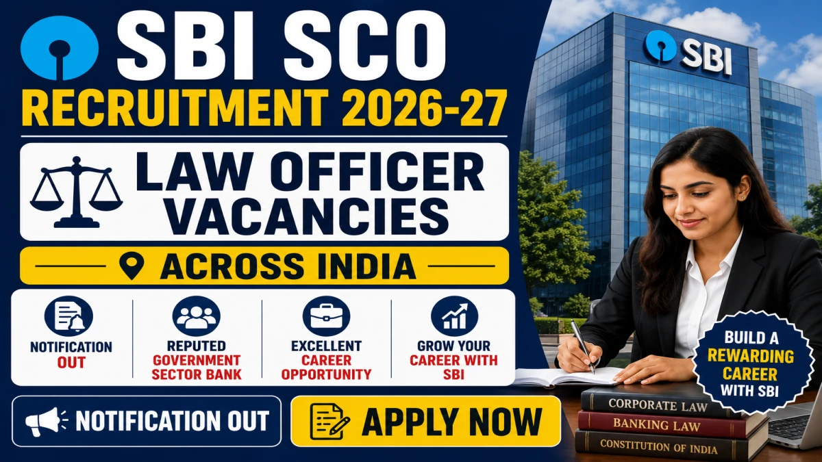 SBI SCO Law Officer Recruitment 2026
