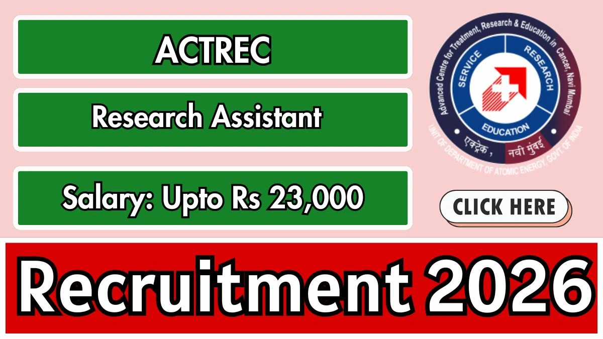 ACTREC Research Assistant Recruitment 2026