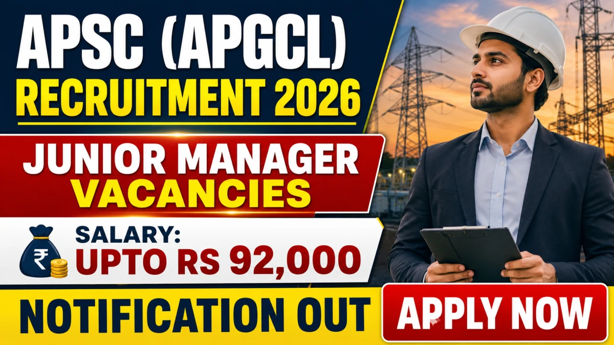 APSC Junior Manager Recruitment 2026
