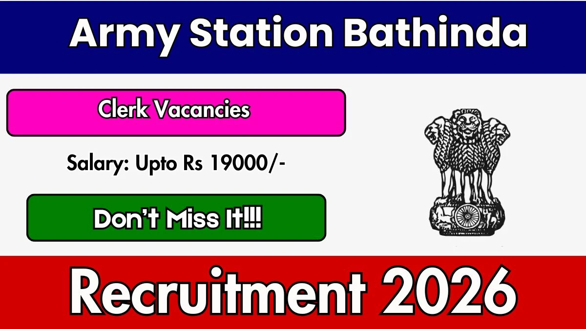 Army Station Bathinda Clerk Recruitment 2026