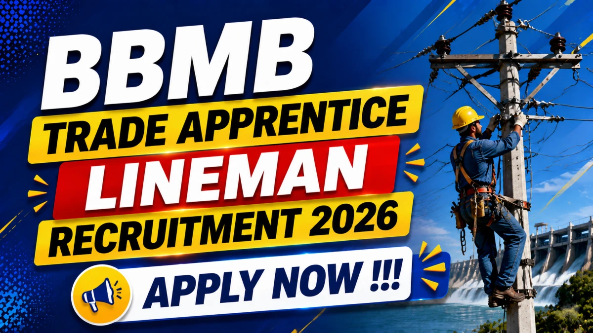 BBMB Trade Apprentice Lineman Recruitment 2026