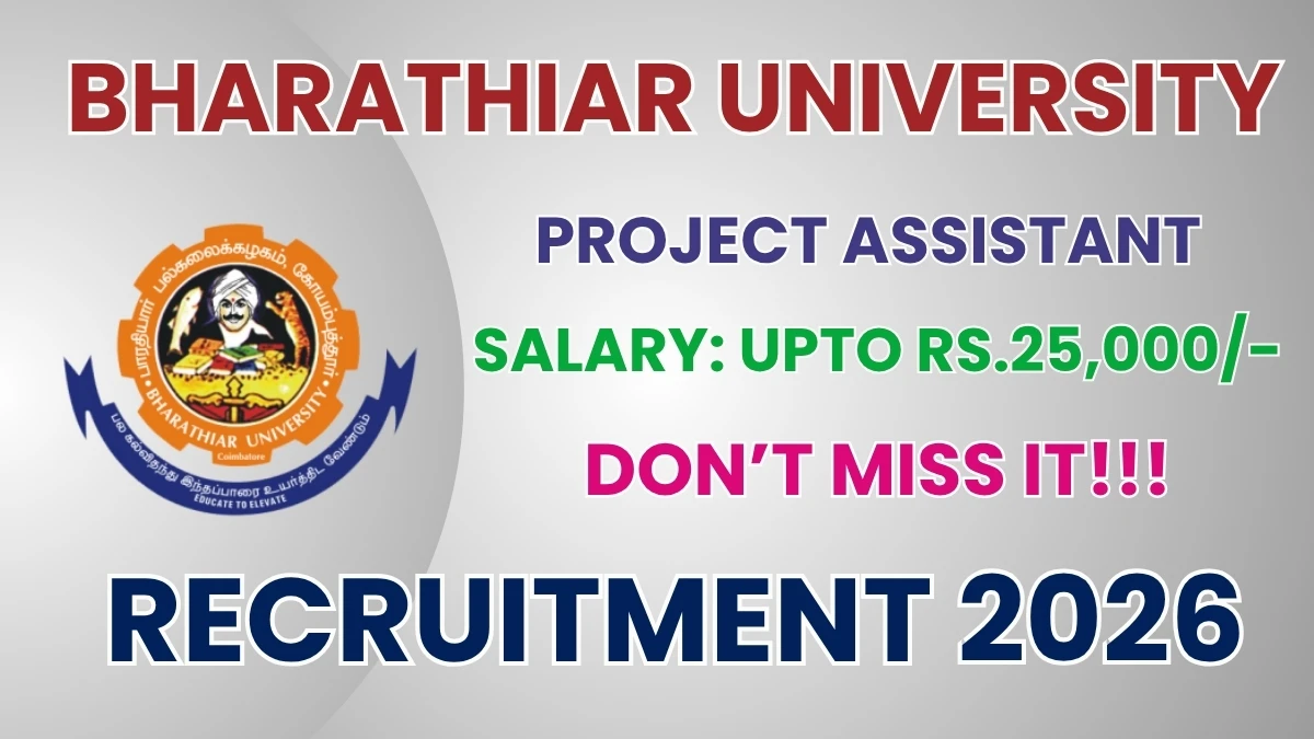 Bharathiar University Project Assistant Recruitment 2026