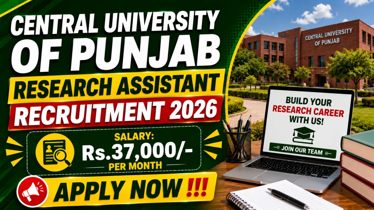 Central University of Punjab Research Assistant Recruitment 2026