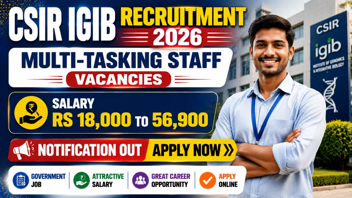 CSIR IGIB Multi-Tasking Staff Recruitment 2026