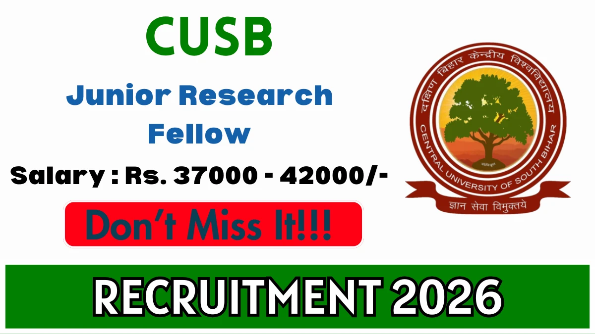CUSB Junior Research Fellow Recruitment 2026