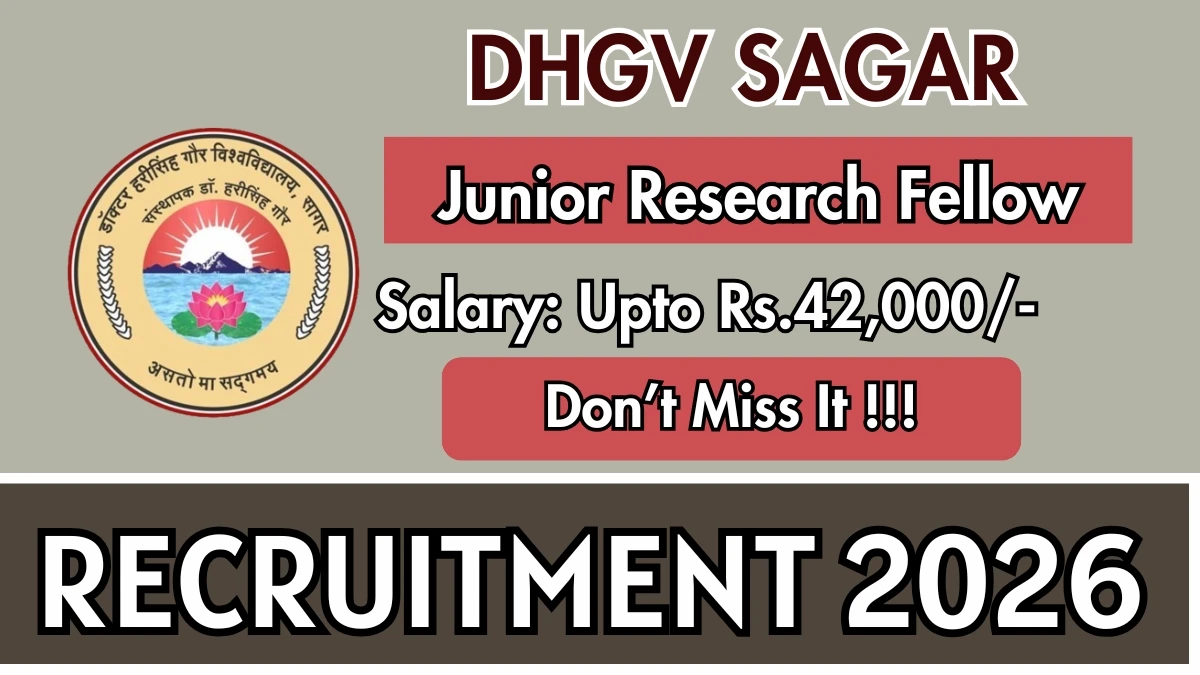 DHGV Sagar Junior Research Fellow Recruitment 2026