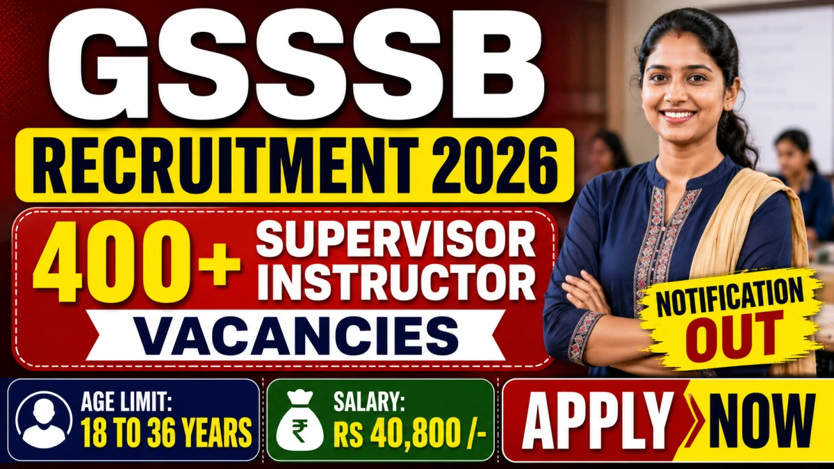 GSSSB Supervisor Instructor Recruitment 2026