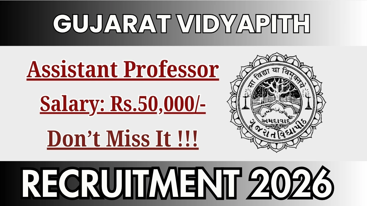 Gujarat Vidyapith Assistant Professor Recruitment 2026