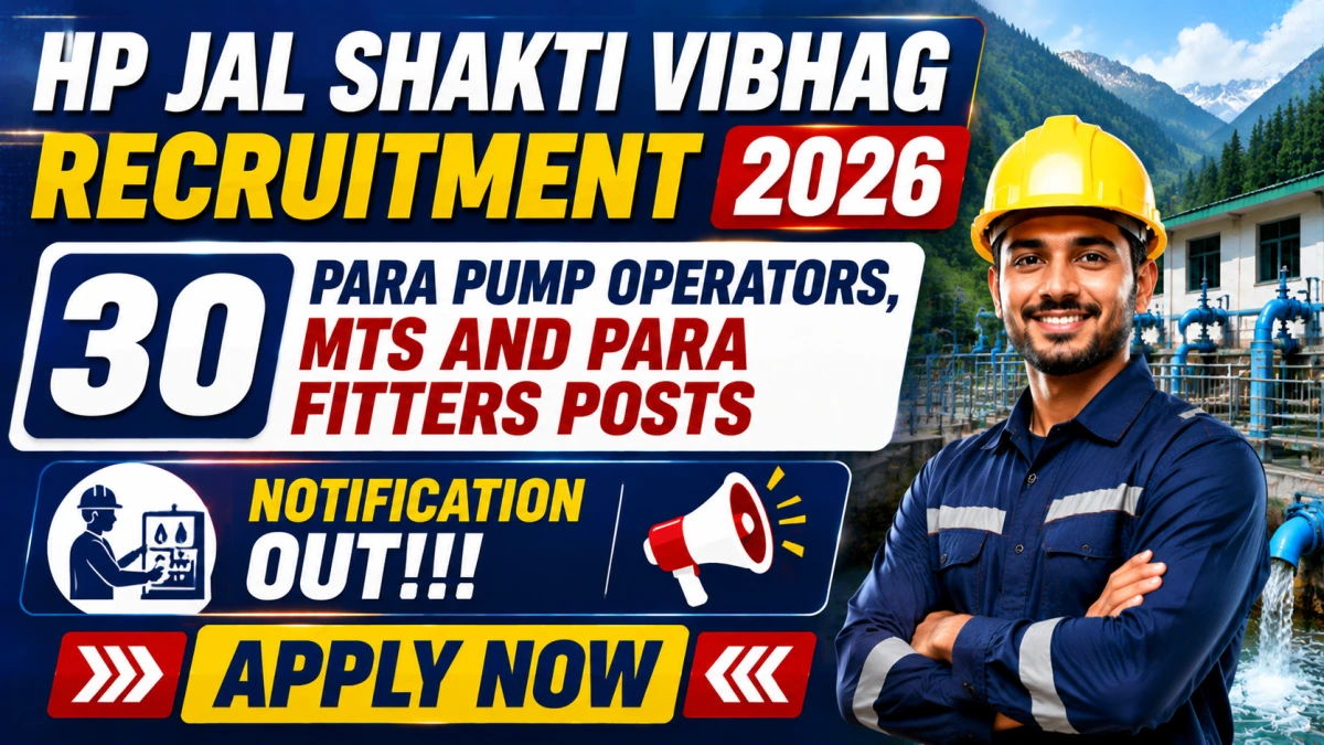 Himachal Pradesh Jal Shakti Vibhag Recruitment 2026