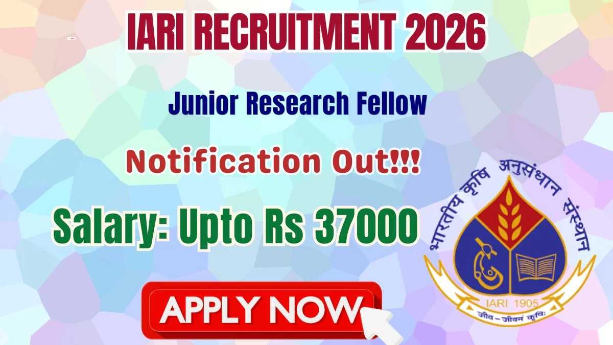 IARI Junior Research Fellow Recruitment 2026