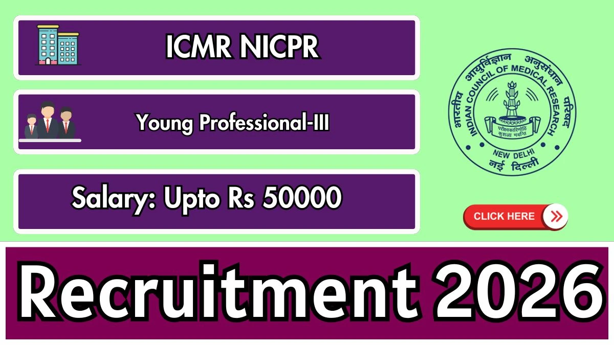 ICMR NICPR Young Professional Recruitment 2026