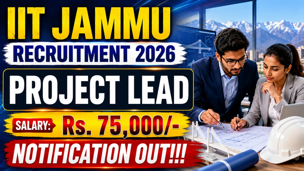 IIT Jammu Project Lead Recruitment 2026