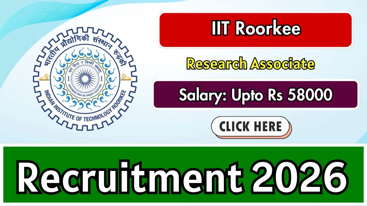 IIT Roorkee Research Associate Recruitment 2026