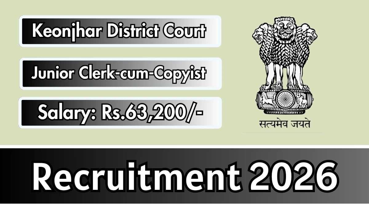 Keonjhar District Court Junior Clerk-cum-Copyist Recruitment 2026