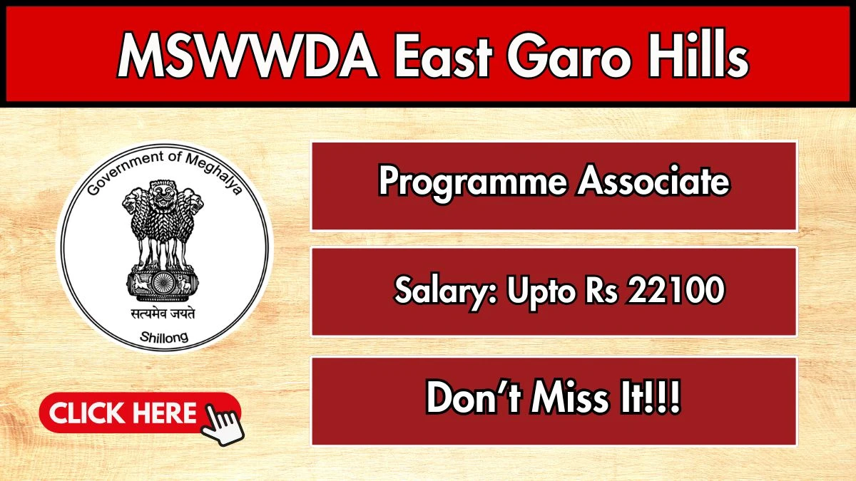 MSWWDA East Garo Hills Programme Associate Recruitment 2026