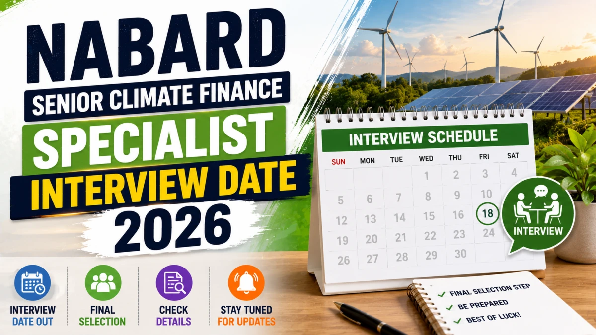 NABARD Senior Climate Finance Specialist Interview Date 2026