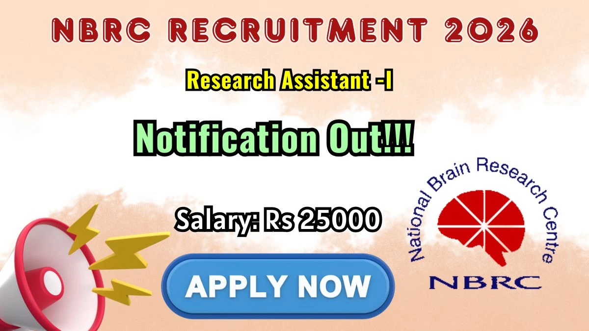 NBRC Research Assistant Recruitment 2026