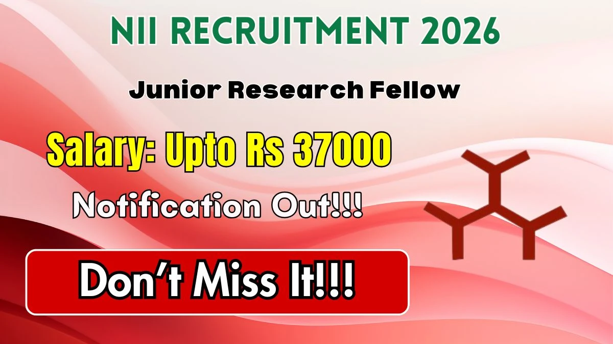 NII Junior Research Fellow Recruitment 2026