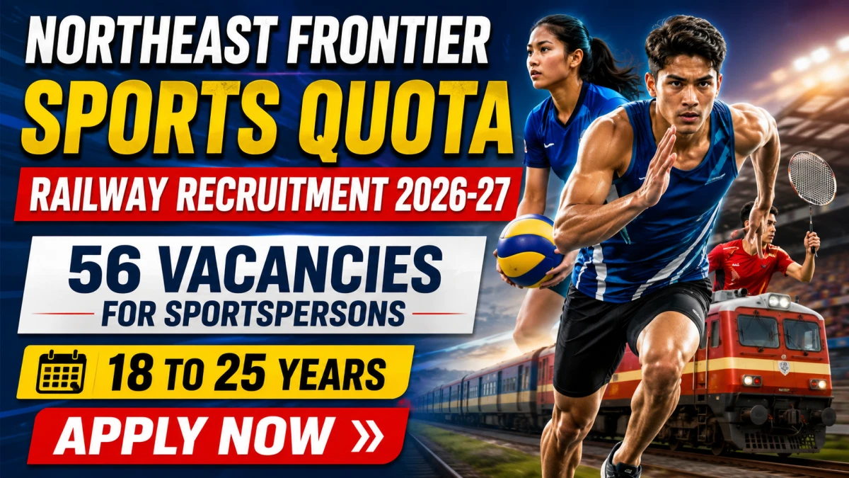 Northeast Frontier Railway Sports Quota Recruitment 2026-27