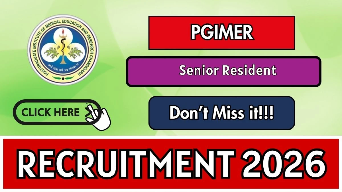 PGIMER Senior Resident Recruitment 2026