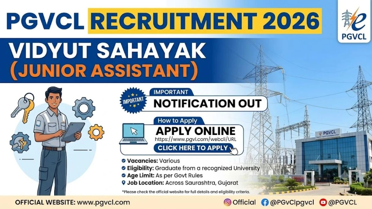 PGVCL Vidyut Sahayak Recruitment 2026