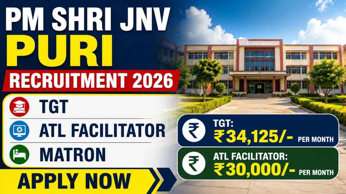 PM SHRI JNV Puri Recruitment 2026