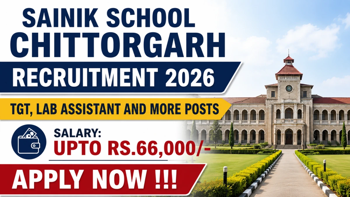 Sainik School Chittorgarh Recruitment 2026