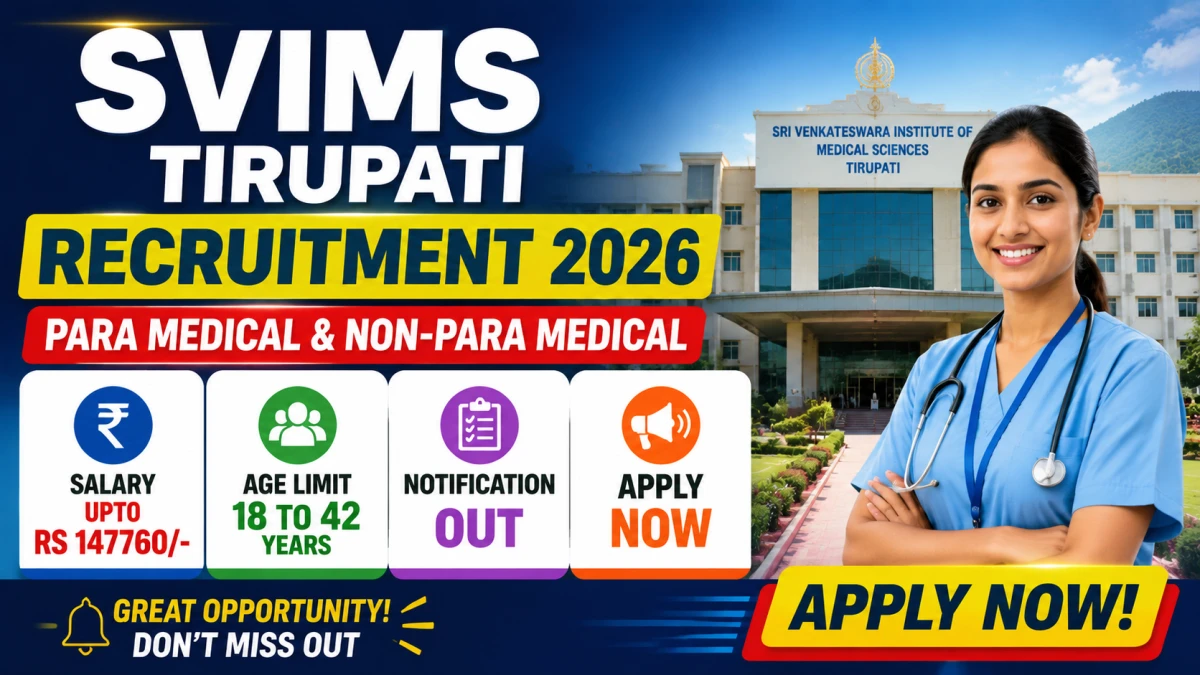 SVIMS Tirupati Para Medical & Non-Para Medical Recruitment 2026