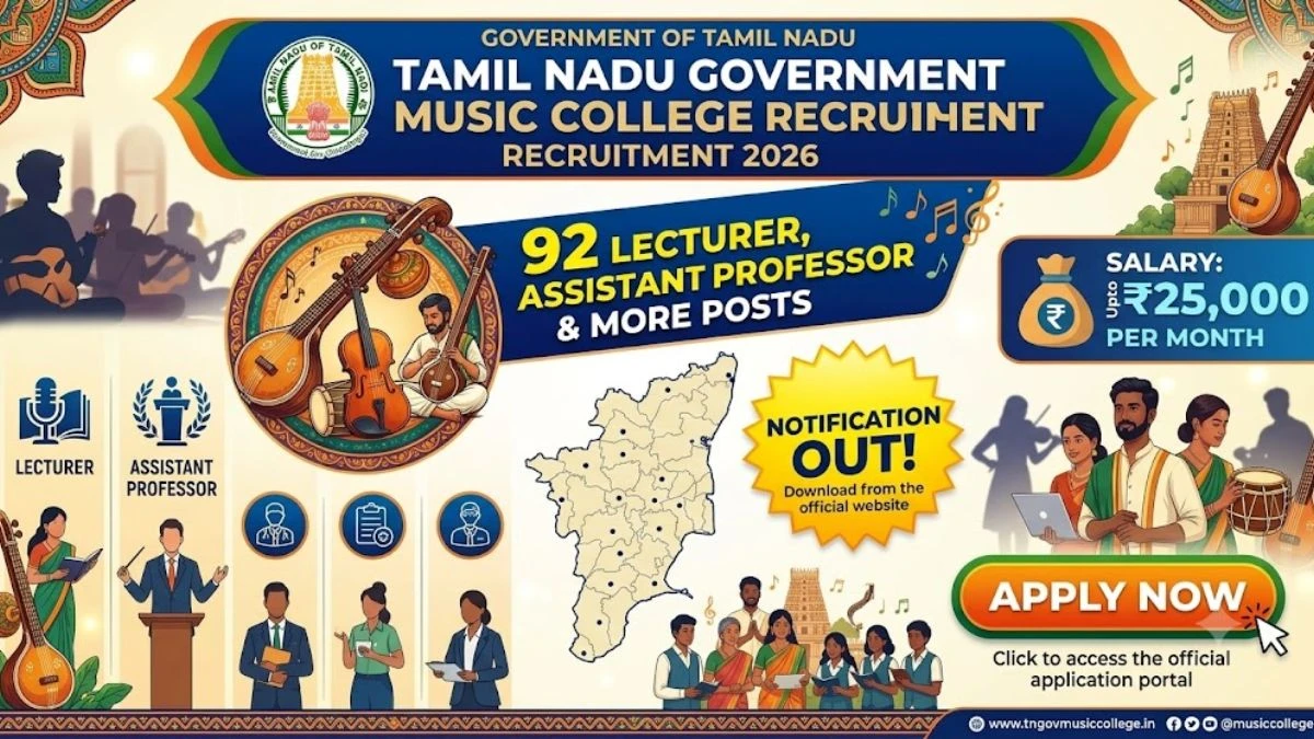 Tamil Nadu Government Music College Recruitment 2026