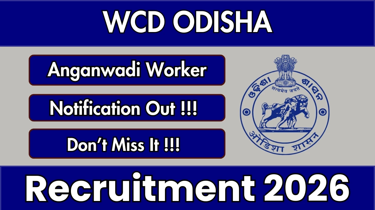 WCD Odisha Recruitment 2026