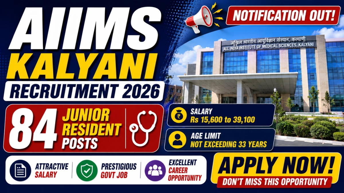 AIIMS Kalyani Junior Resident Recruitment 2026