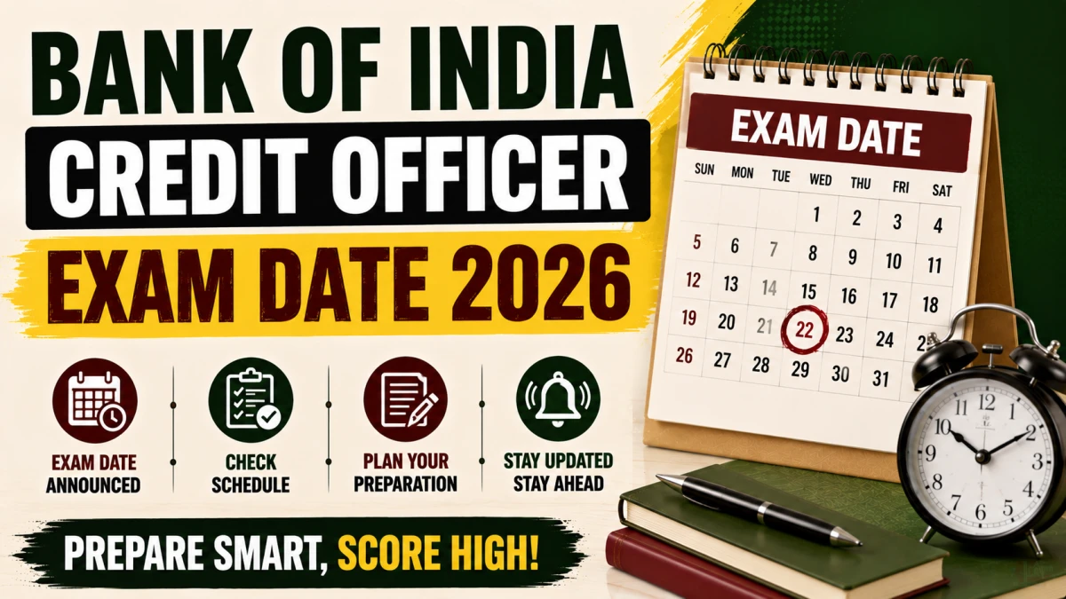 Bank of India Credit Officer Exam Date 2026