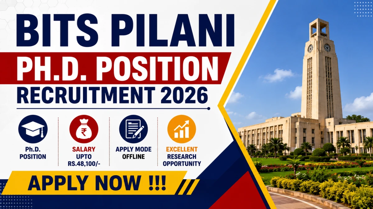 BITS Pilani Ph.D. Position Recruitment 2026
