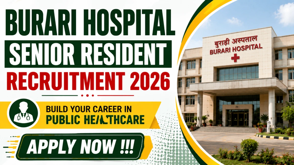 Burari Hospital Senior Resident Recruitment 2026
