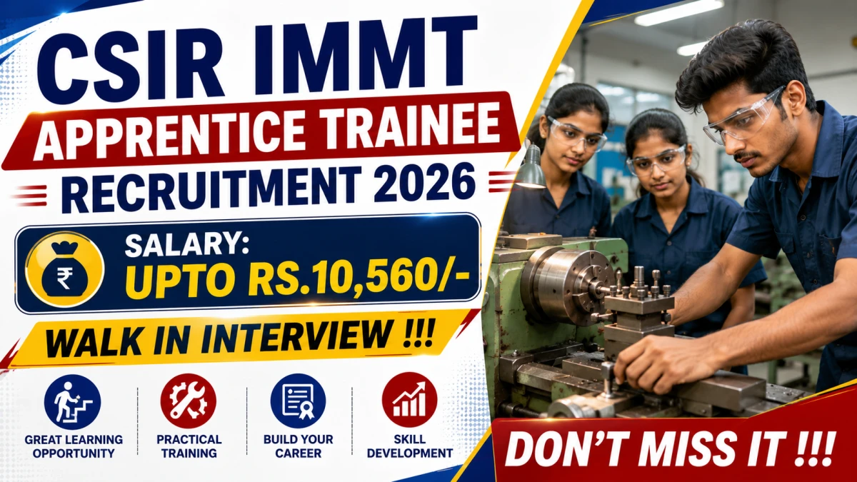 CSIR IMMT Apprentice Trainee Recruitment 2026