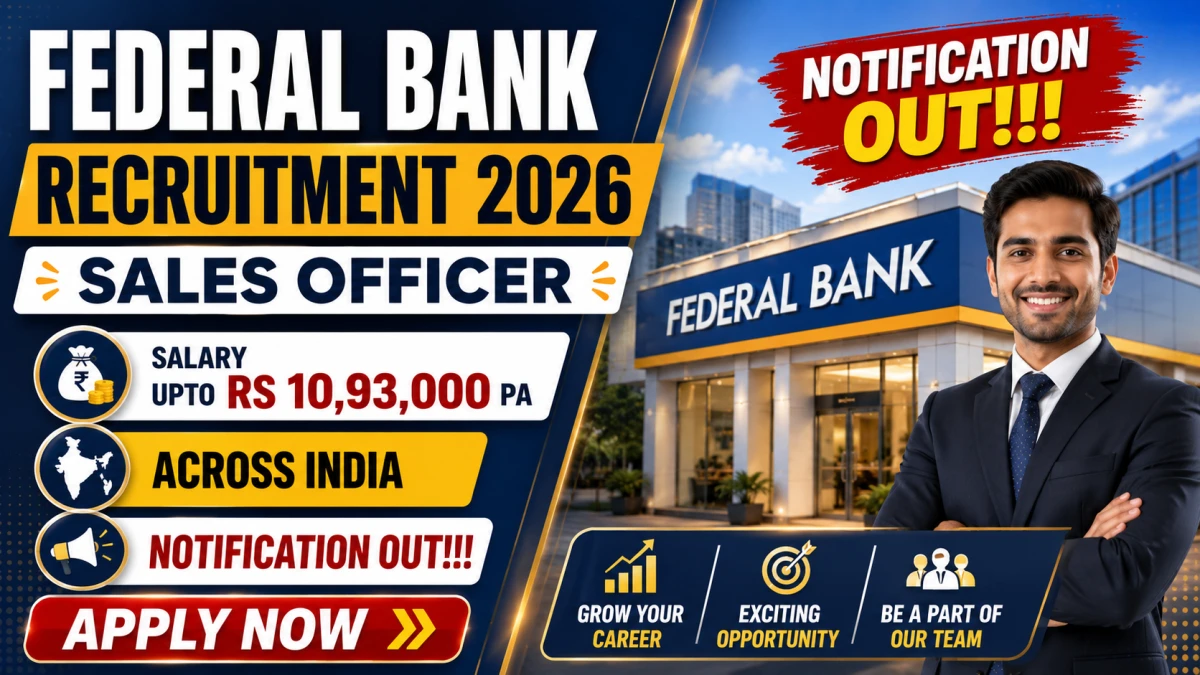 Federal Bank Sales Officer Recruitment 2026