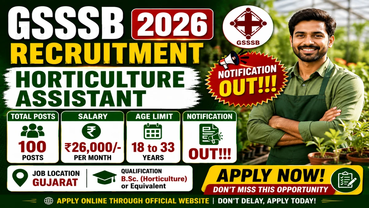 GSSSB Horticulture Assistant Recruitment 2026