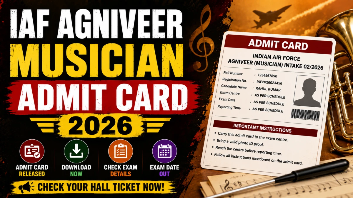IAF Agniveer Musician Intake 01/2027 Admit Card 2026